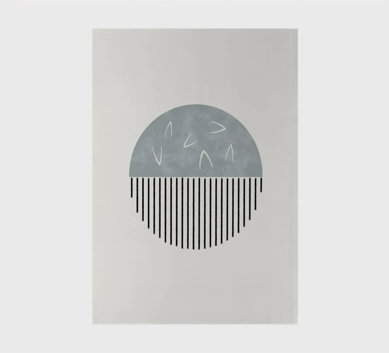 Minimalist artwork with a round shape and black lines notebook by Imaginative