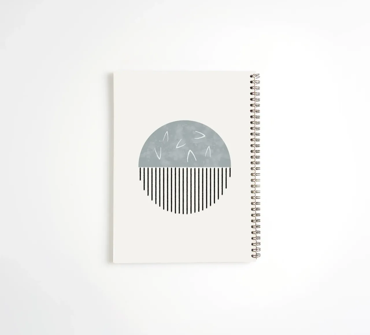 Minimalist artwork with a round shape and black lines notitieboek met spiraal van Imaginative