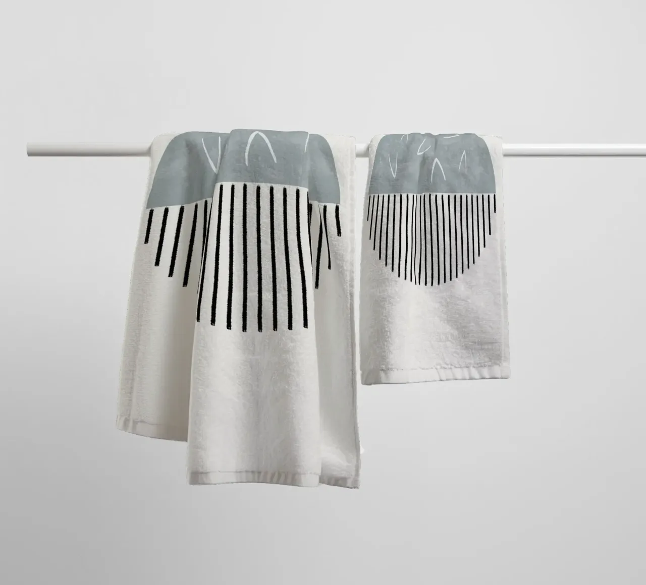 Minimalist artwork with a round shape and black lines asciugamano da bagno da Imaginative