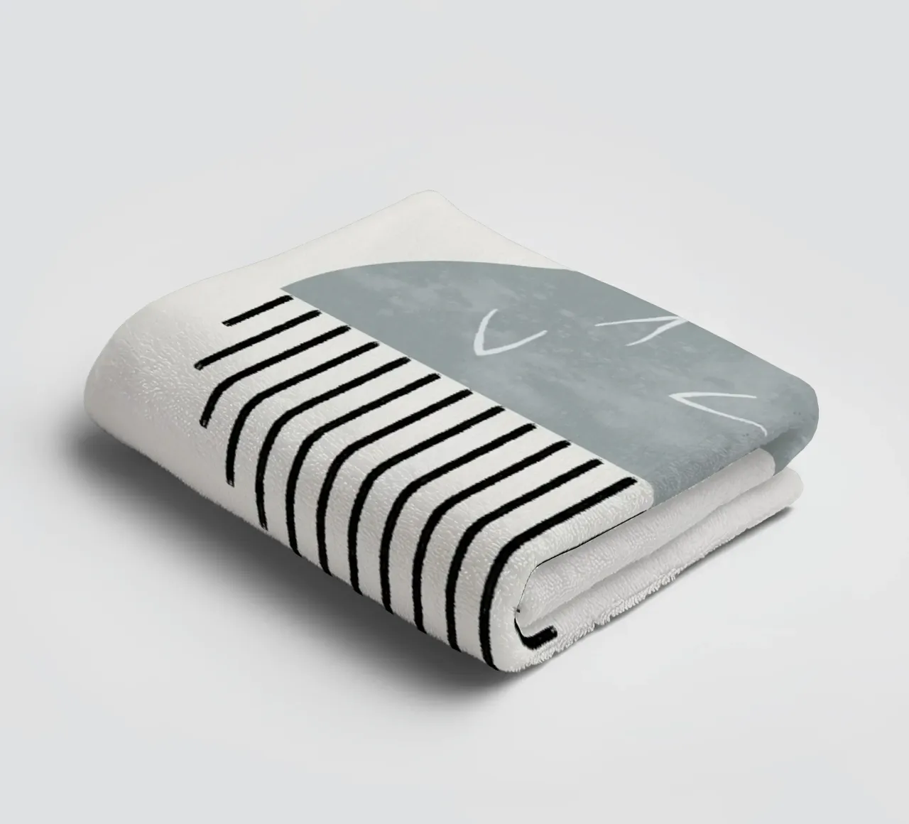 Minimalist artwork with a round shape and black lines Handtuch von Imaginative