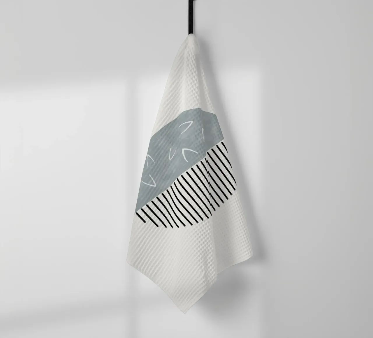 Minimalist artwork with a round shape and black lines torchon de Imaginative