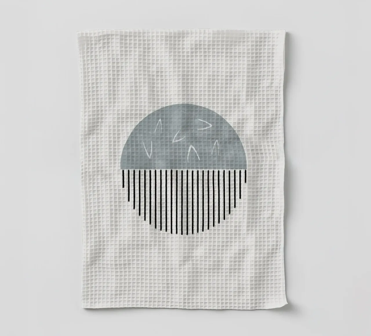 Minimalist artwork with a round shape and black lines torchon de Imaginative