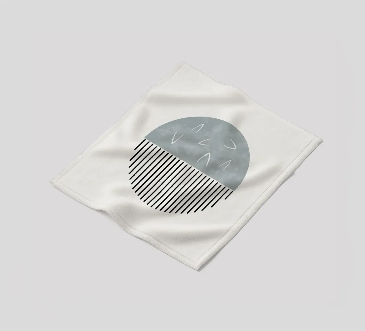 Minimalist artwork with a round shape and black lines coperta in pile da Imaginative