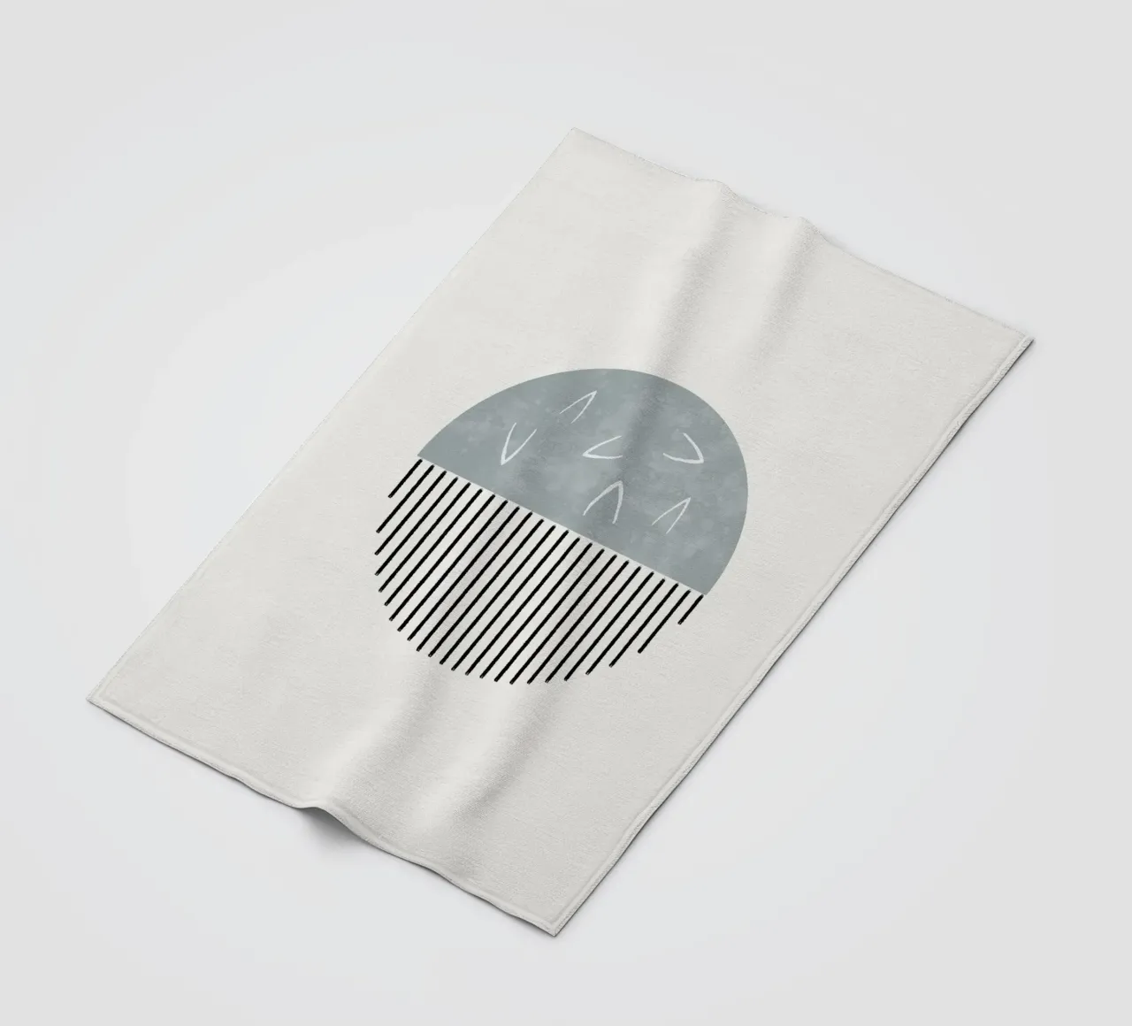 Minimalist artwork with a round shape and black lines coperta in pile da Imaginative