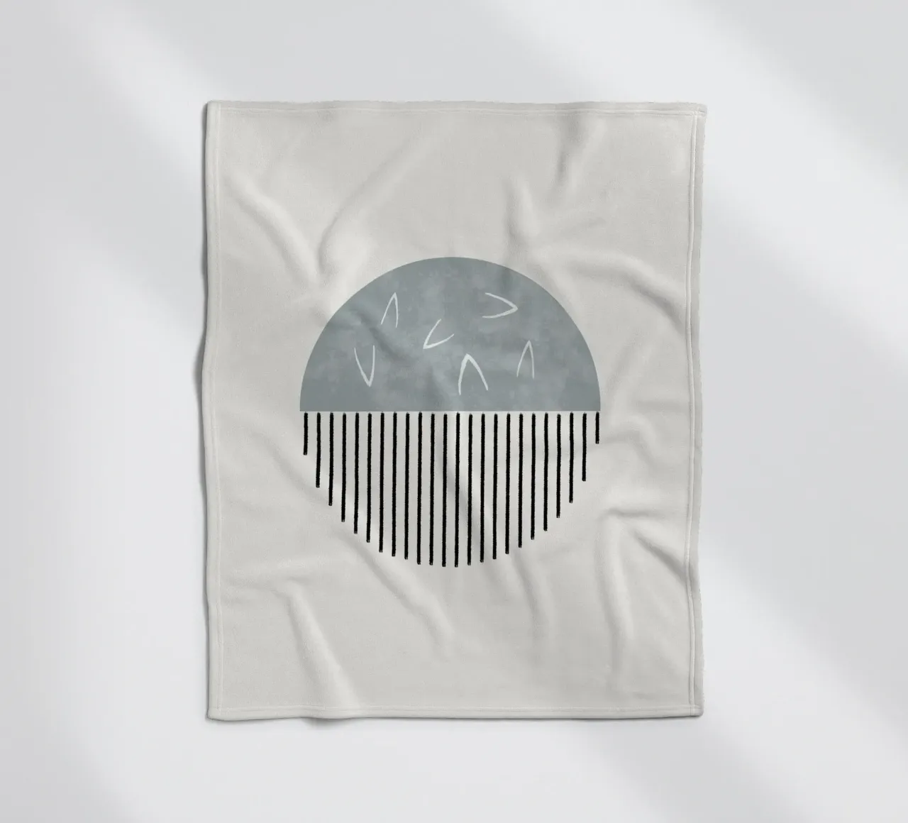 Minimalist artwork with a round shape and black lines coperta in pile da Imaginative