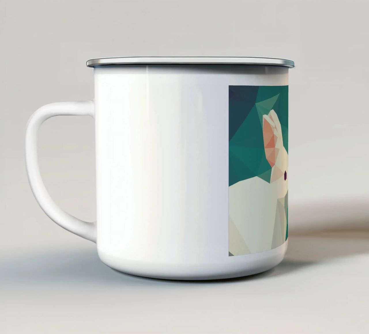 Oryctolagus cuniculus enamel mug by Matěj Kašpar Jirásek