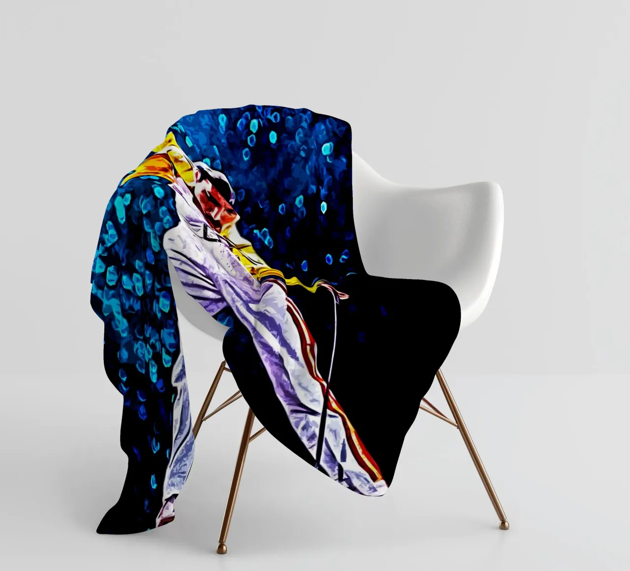 Freddie Mercury 5 Art fleece blanket by music soul