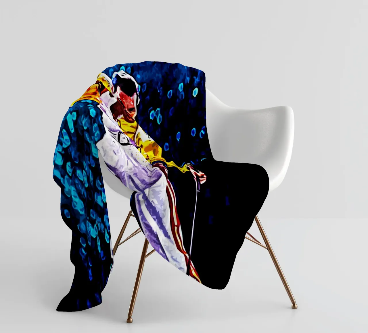 Freddie Mercury 5 Art fleece blanket by music soul