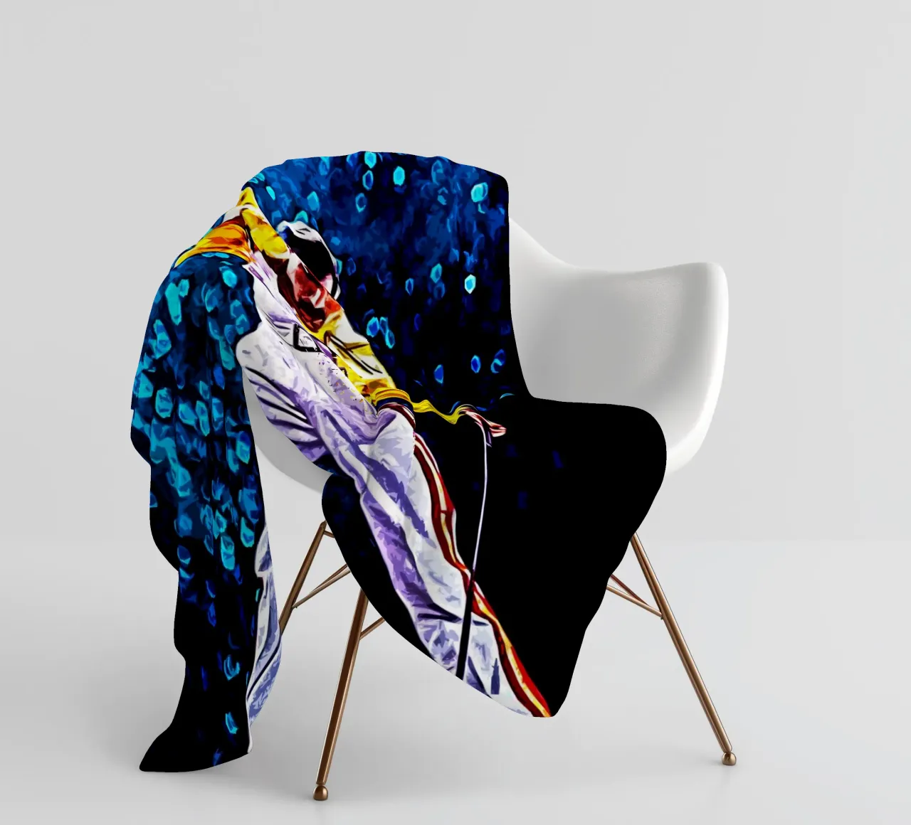 Freddie Mercury 5 Art fleece blanket by music soul