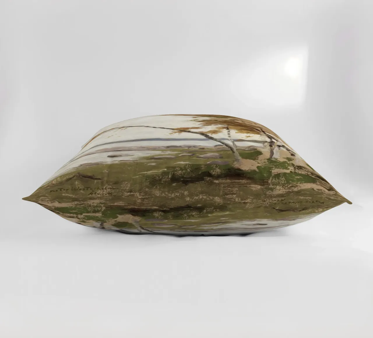 Melcher Westerholm: Autunno in riva al lago, paesaggio impressionista cuscino da ClubArt