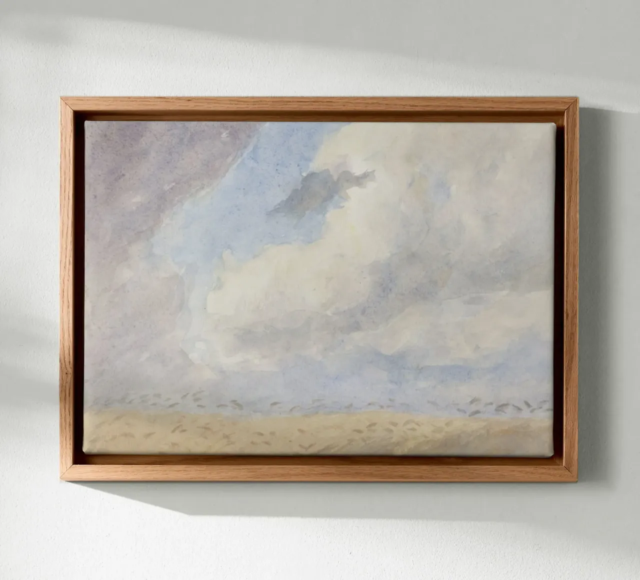 Monet-esque Sky: Cloudscape Art, Impressionist Minimalist Pr canvas with Floater frame by ClubArt
