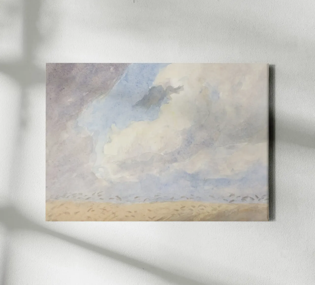 Monet-esque Sky: Cloudscape Art, Impressionist Minimalist Pr canvas with Floater frame by ClubArt
