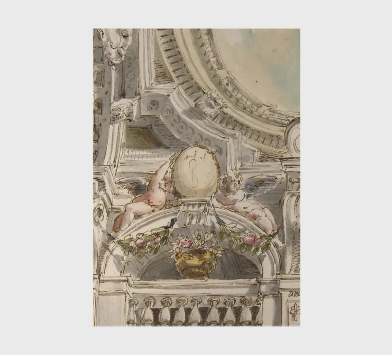 Rococo Ceiling Sketch: Architectural Study, Cherubs & Ornate notebook by ClubArt