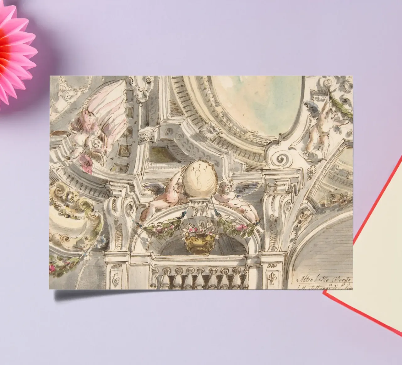 Rococo Ceiling Sketch: Architectural Study, Cherubs & Ornate sticker sheet by ClubArt