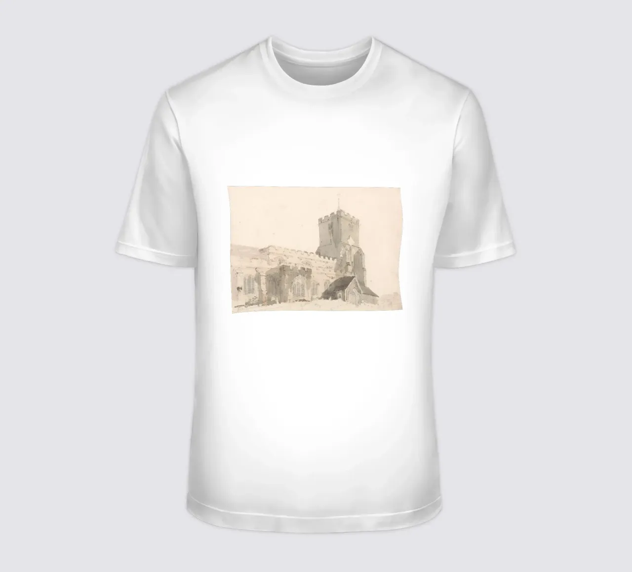 Chiesa storica: Studio architettonico, acquerello d'epoca Pr t-shirt da ClubArt