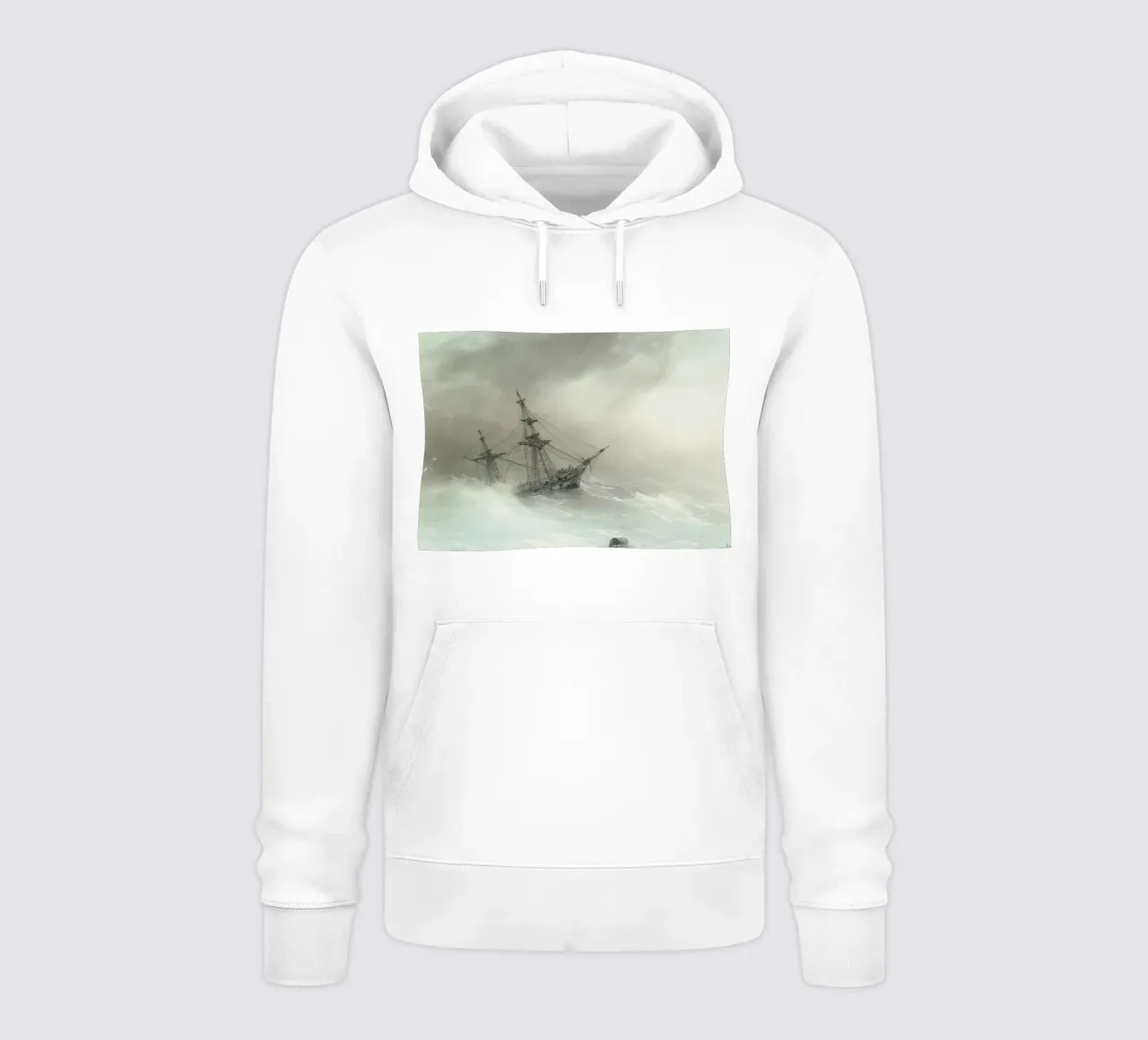 Stormy Seascape: Sailing Ship Amidst Waves, Vintage Maritime hoodie by ClubArt