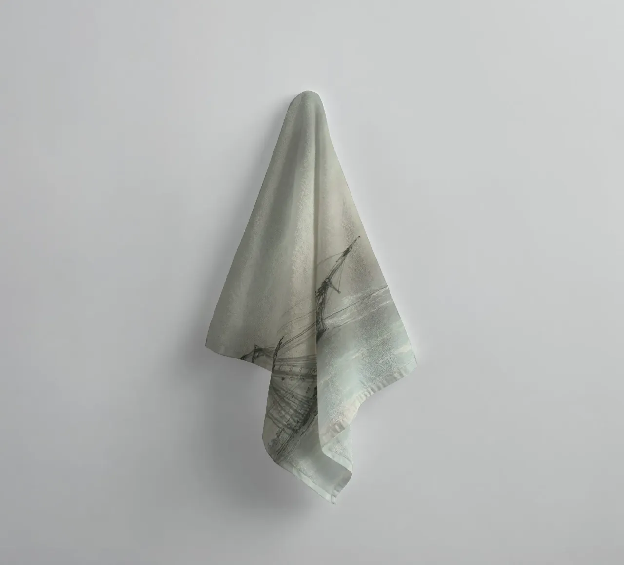 Stormy Seascape: Sailing Ship Amidst Waves, Vintage Maritime towel by ClubArt