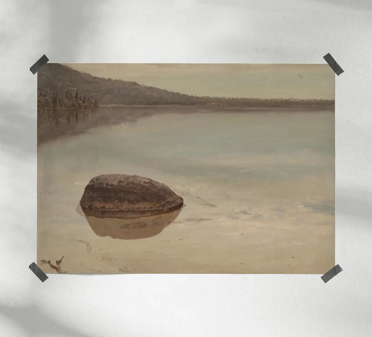Lago tranquillo: Paesaggio nordico, studio della natura serena poster da ClubArt