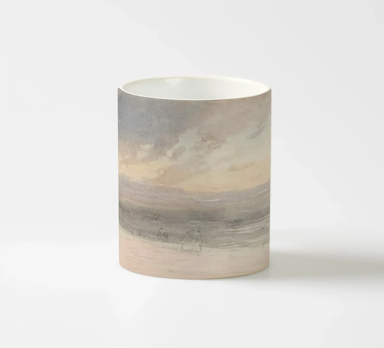 Schemerig strand: Horizon aan de kust, impressionistisch zeegezicht keramische mok van ClubArt
