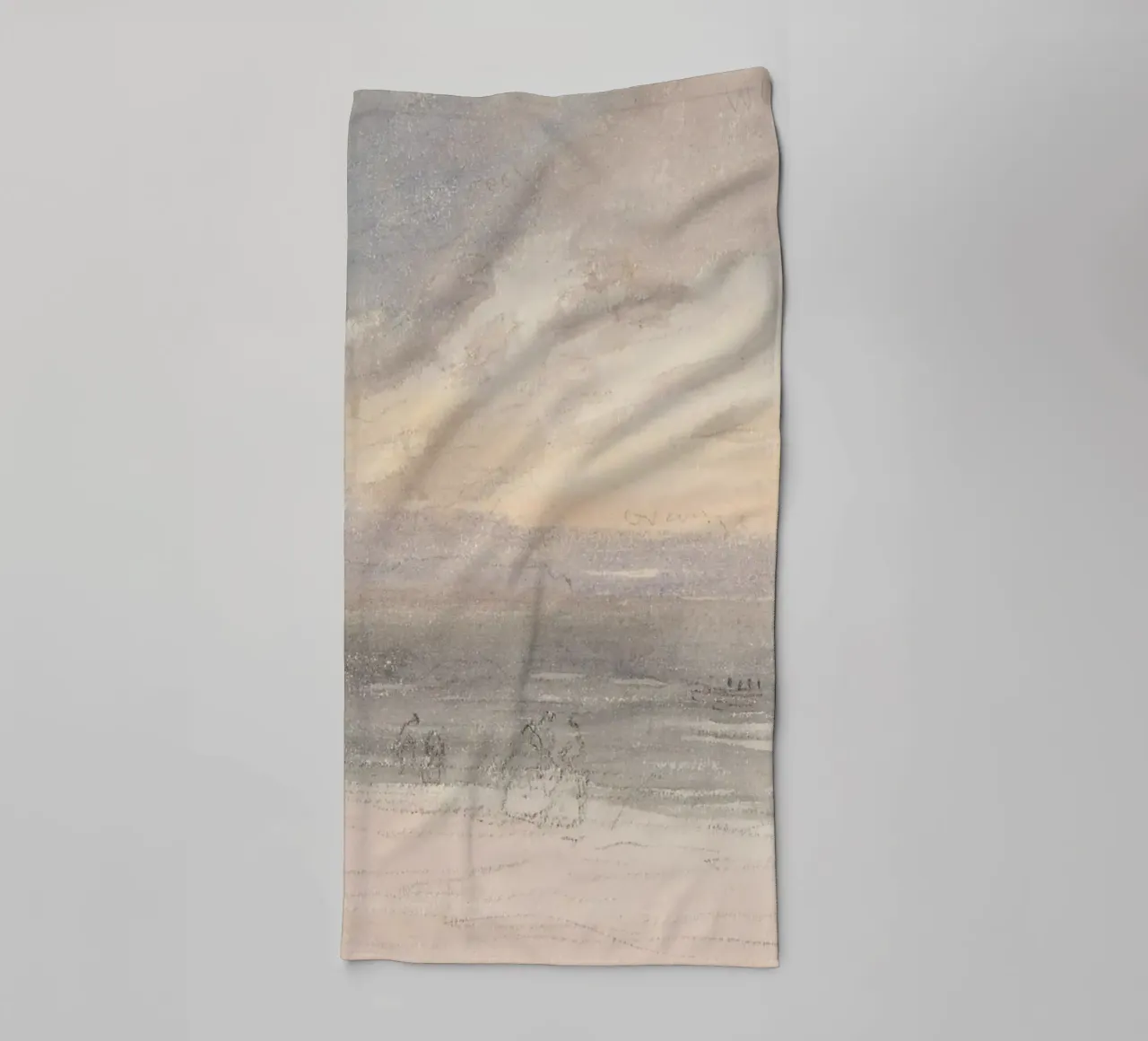 Twilight Beach: Coastal Horizon, Impressionist Seascape towel by ClubArt