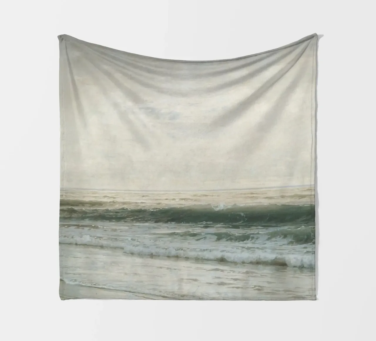 Gustave Courbet: Rolling Waves, Realism Seascape Art fleece blanket by ClubArt