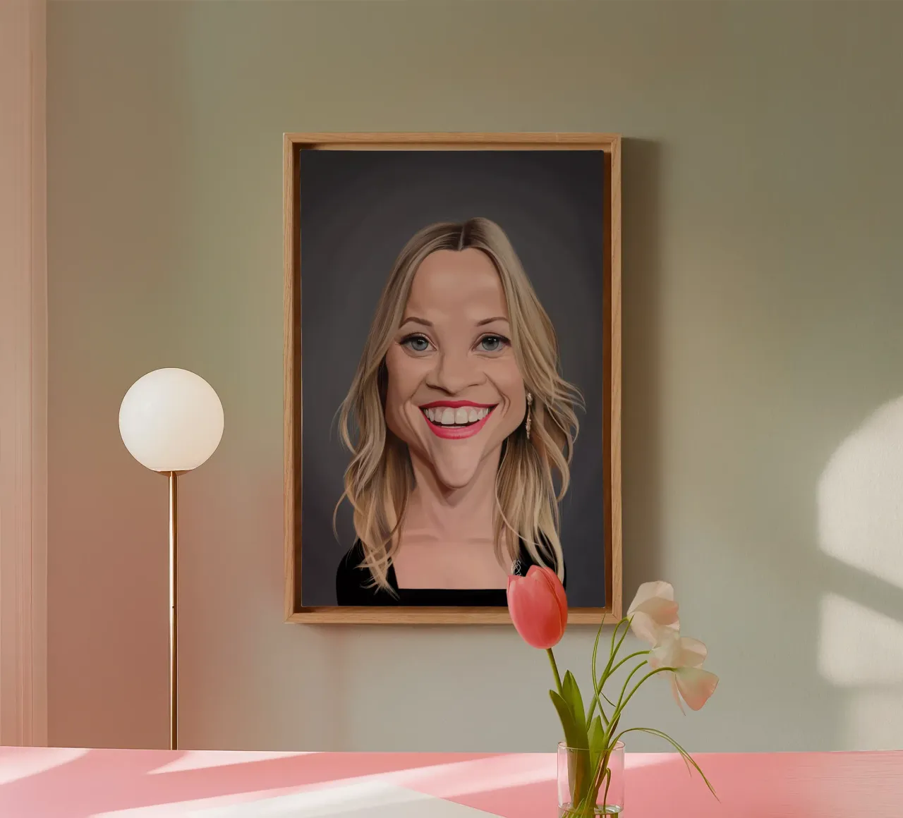 Reese Witherspoon canvas met Baklijst van Rob Art | Illustration