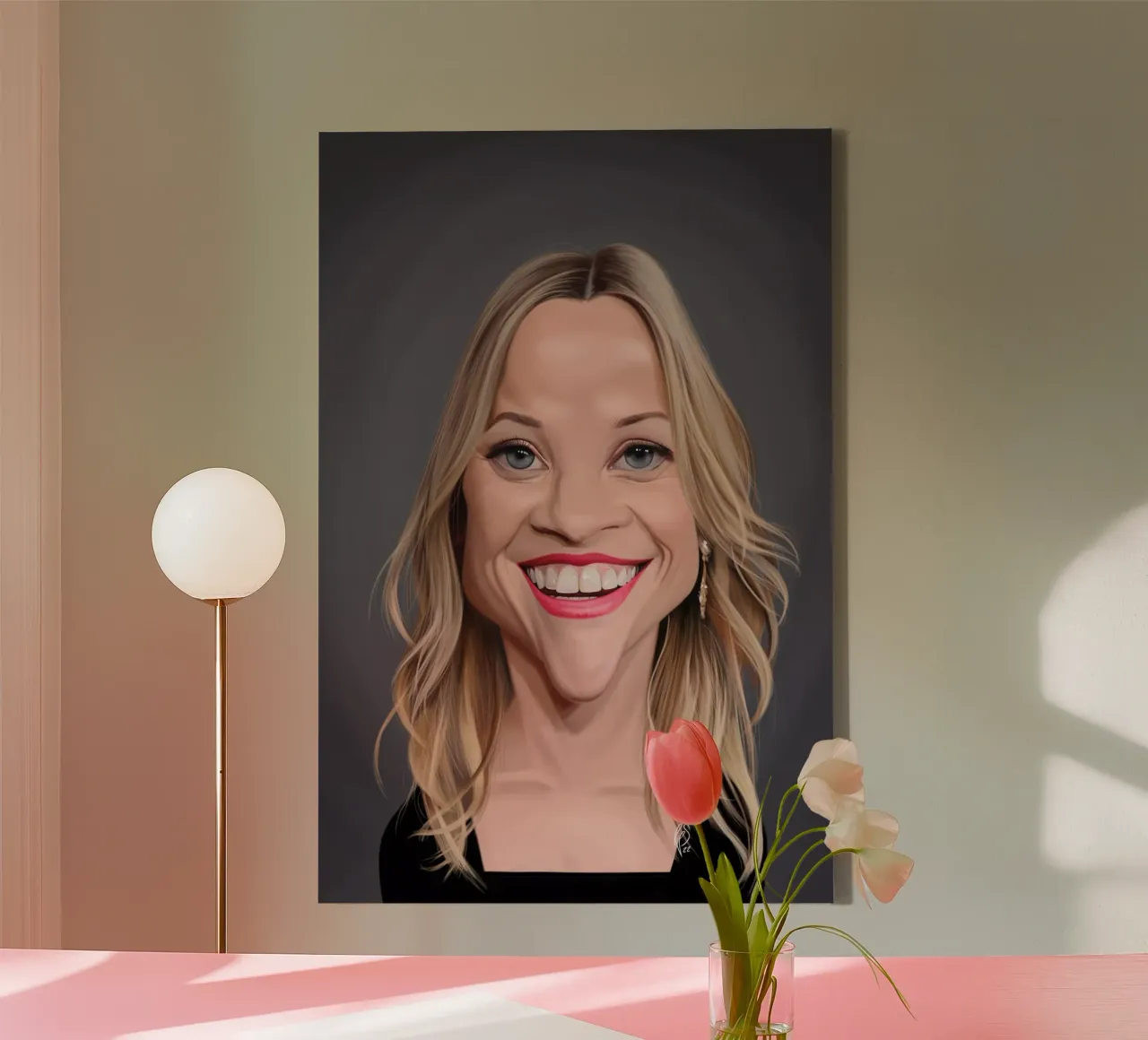 Reese Witherspoon canvas met Baklijst van Rob Art | Illustration