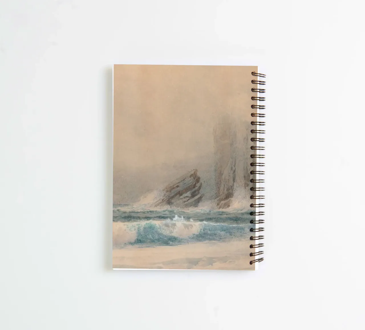 Crashing Waves: Coastal Cliffs, Atmospheric Seascape Art spiral notebook by ClubArt