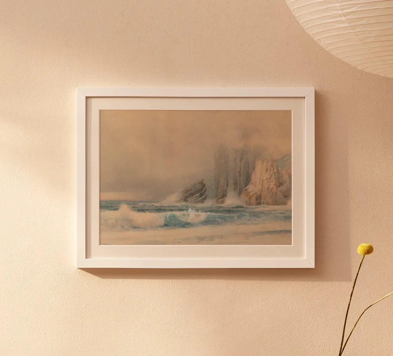 Crashing Waves: Coastal Cliffs, Atmospheric Seascape Art poster by ClubArt