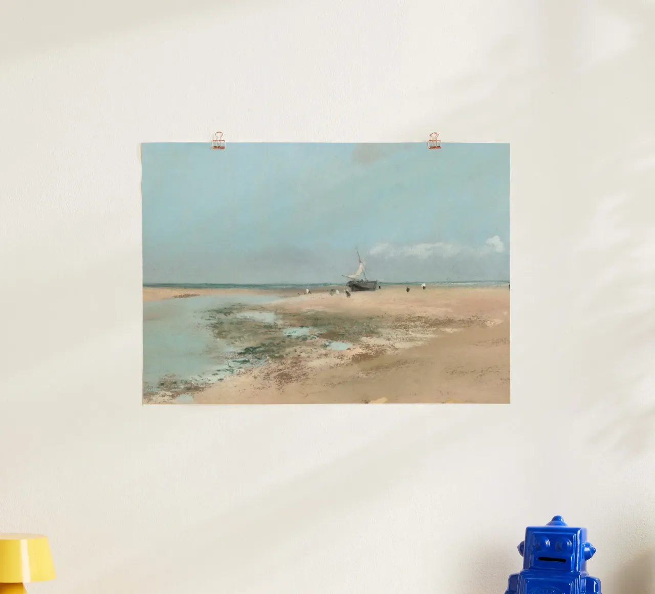 Strand bei Ebbe: Küstenimpressionismus, Seelandschaftskunst Poster von ClubArt