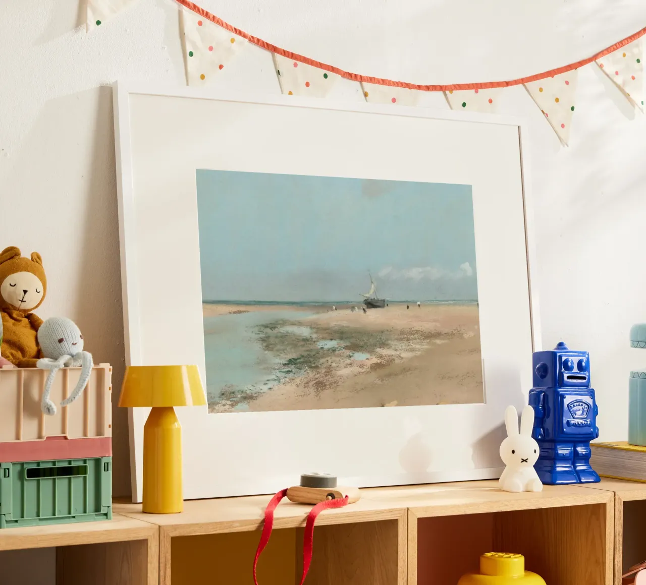 Strand bei Ebbe: Küstenimpressionismus, Seelandschaftskunst Poster von ClubArt