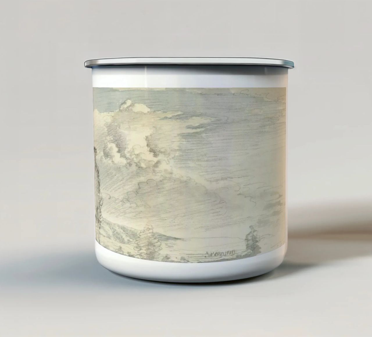 Dynamic Sky: Cloudscape Study, Atmospheric Landscape enamel mug by ClubArt
