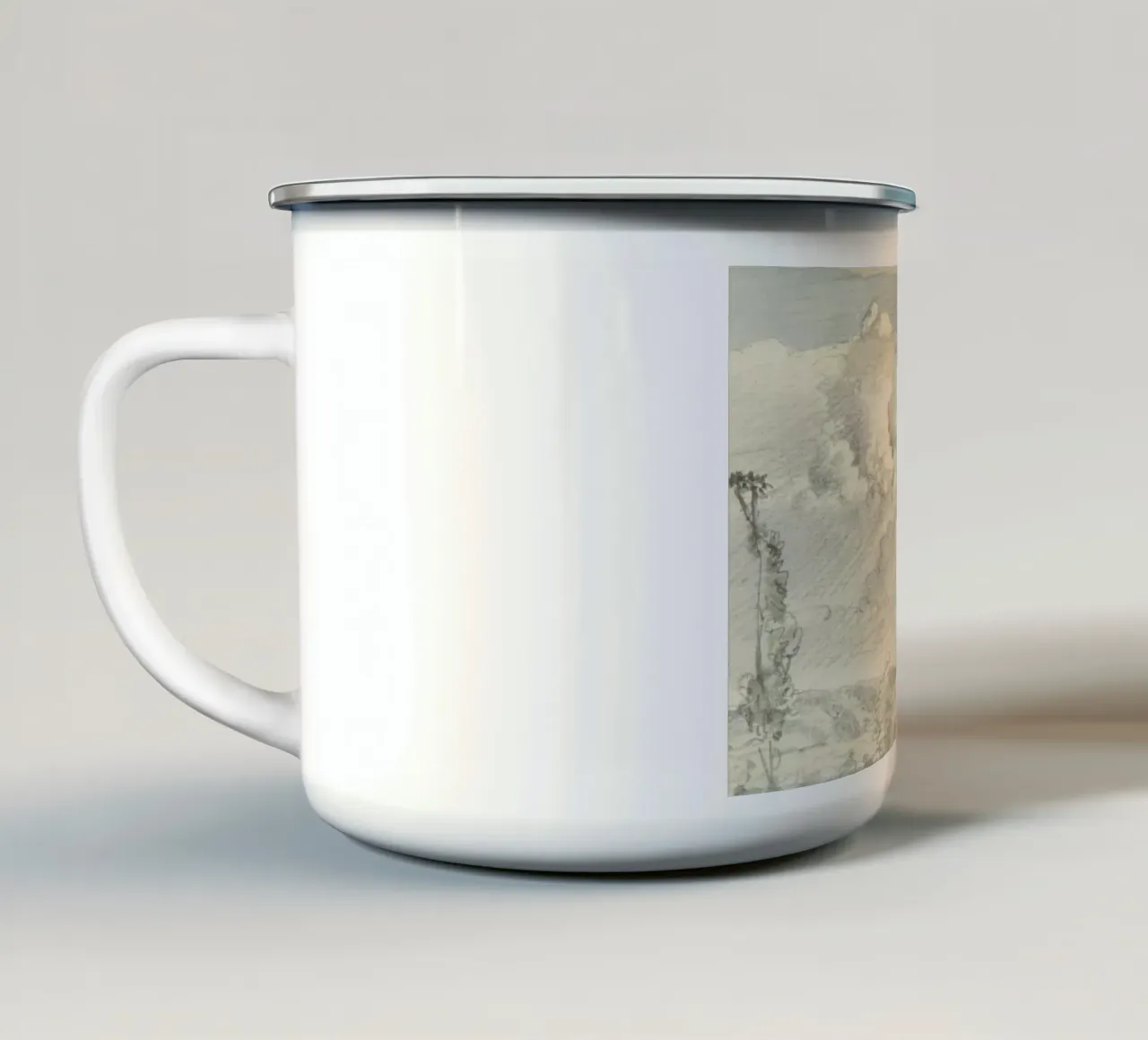 Cielo dinamico: Studio del paesaggio nuvoloso, Paesaggio Atmosferico tazza in smalto da ClubArt