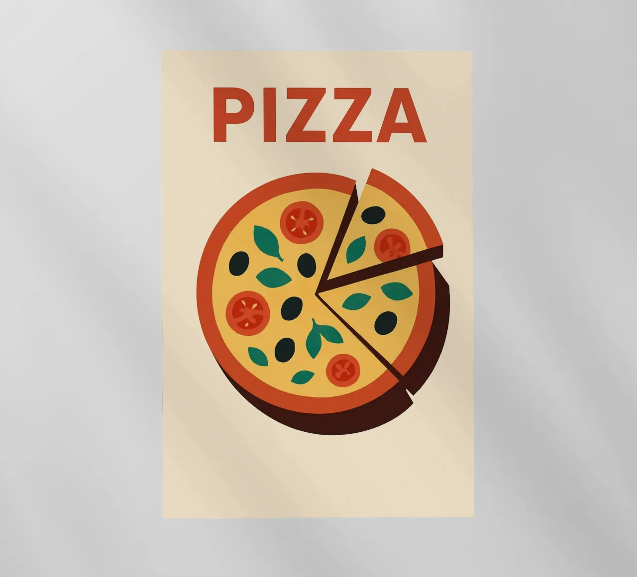 PIZZA - Het smakelijke popicoon backlit folie van Boissons - Affiches & posters - Retro