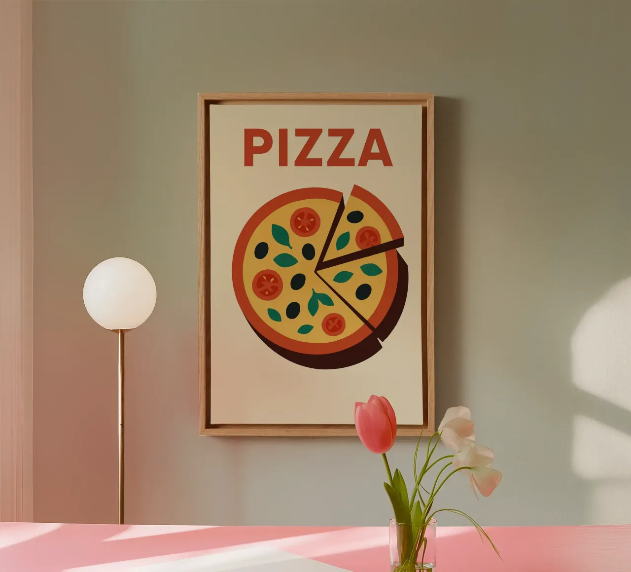 PIZZA - La gustosa icona pop tela con Cornice a cassetta da Boissons - Affiches & posters - Retro