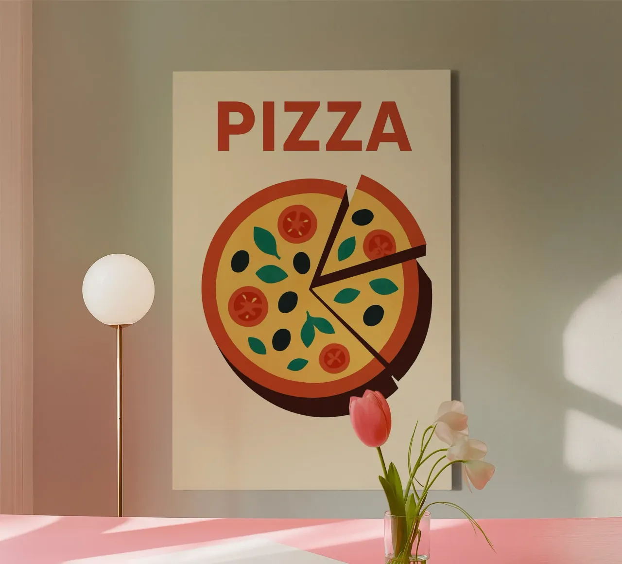 PIZZA - La gustosa icona pop tela con Cornice a cassetta da Boissons - Affiches & posters - Retro
