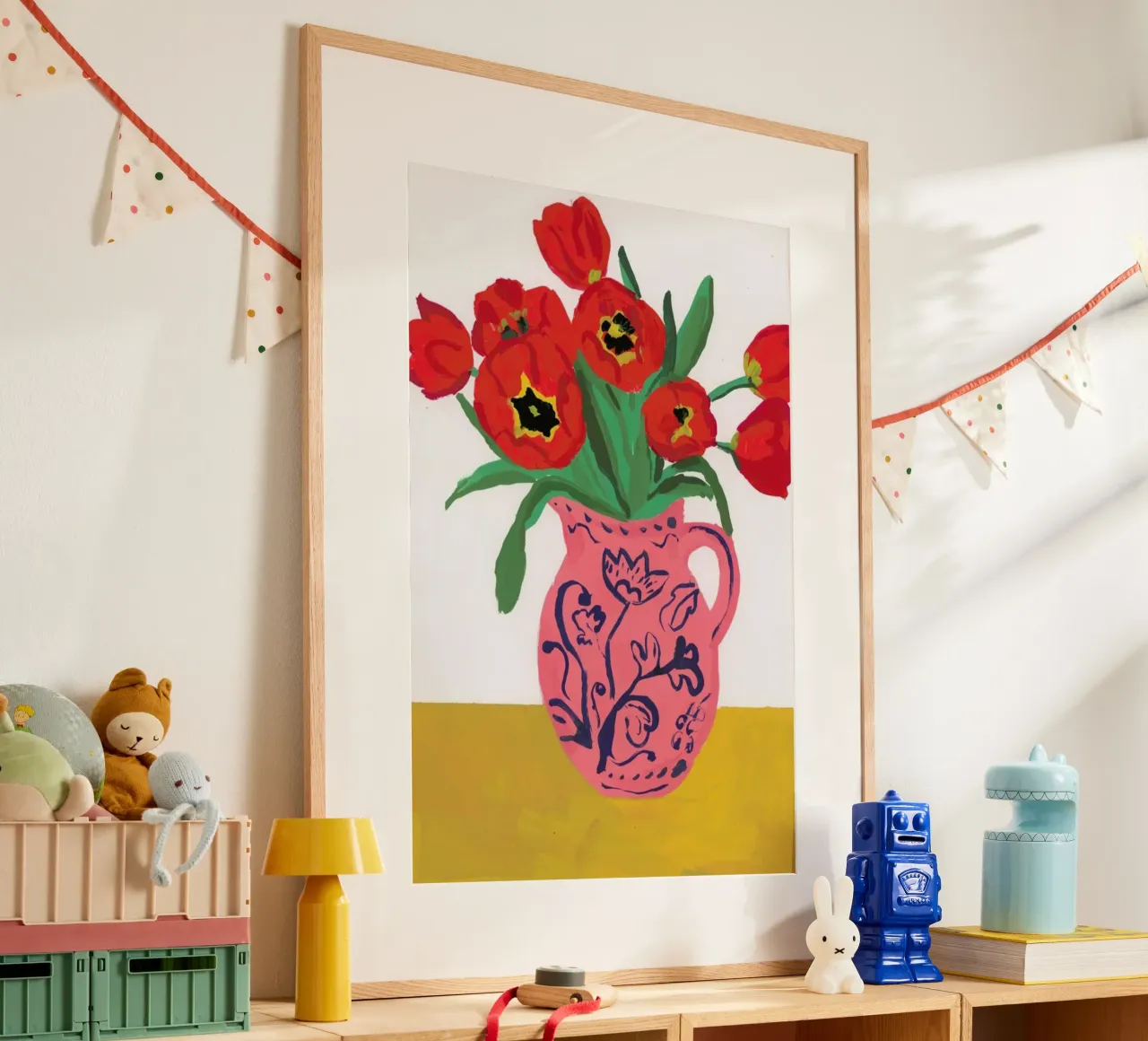 Poppies In A Pink Jug Hahnemühle von Sonia Brittain