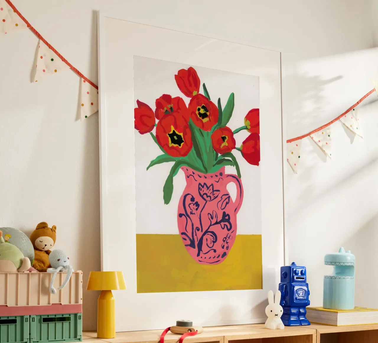 Poppies In A Pink Jug Hahnemühle von Sonia Brittain