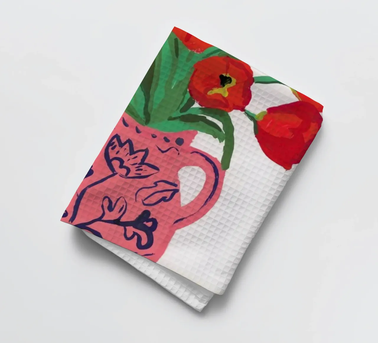 Poppies In A Pink Jug canovaccio da cucina da Sonia Brittain