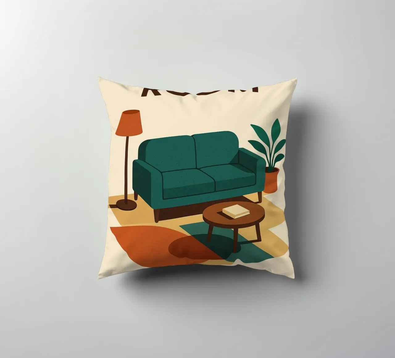 LIVING ROOM - Die Eleganz eines modernen Wohnzimmers Kissen von Art Typo Essentiel