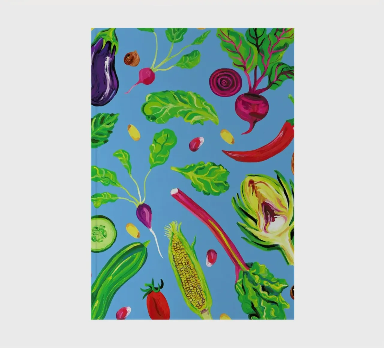 Spring Vegetables Blue carnet de notes de Alice Straker