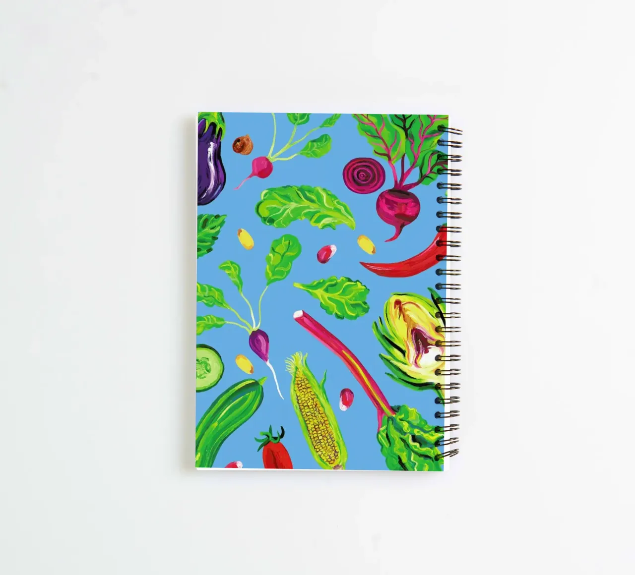 Spring Vegetables Blue spiral notebook by Alice Straker
