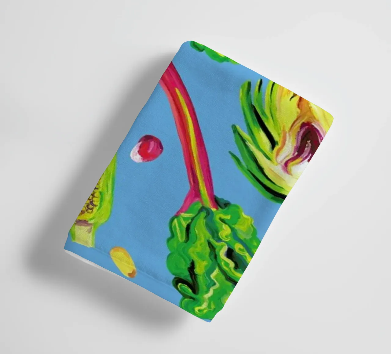 Spring Vegetables Blue Handtuch von Alice Straker