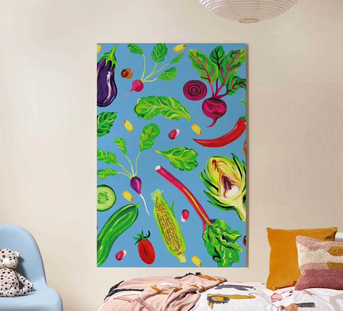 Spring Vegetables Blue Acryl-Glas von Alice Straker