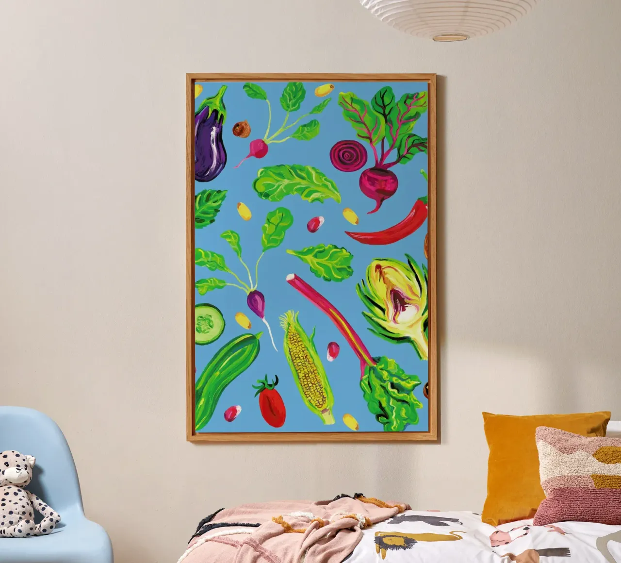Spring Vegetables Blue alu-dibond by Alice Straker