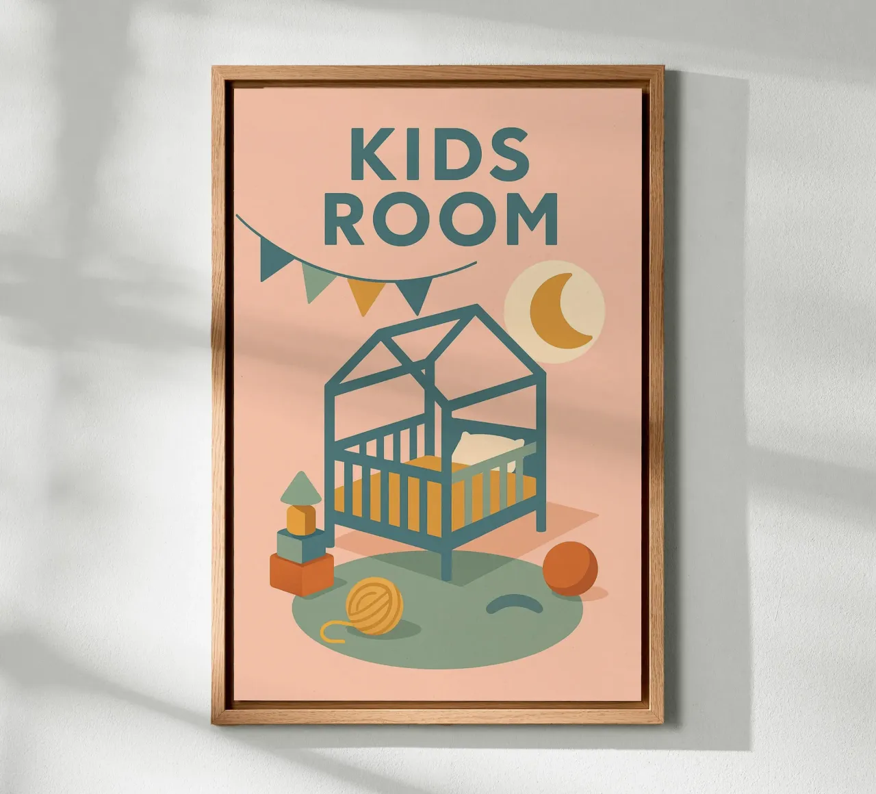 CAMERA DEI BAMBINI - Morbidezza vintage per i più piccoli tela con Cornice a cassetta da So Cute Land - Affiches et posters