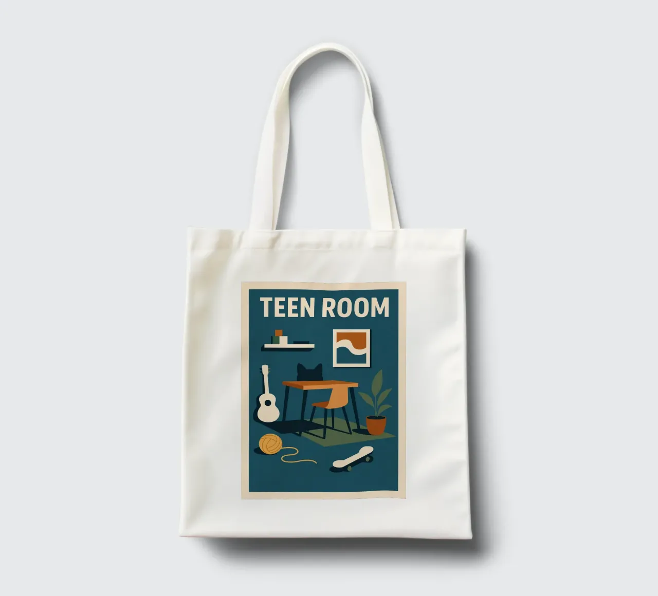 TEEN ROOM - Uno spazio creativo per adolescenti attenti allo stile borsa in juta da So Cute Land - Affiches et posters