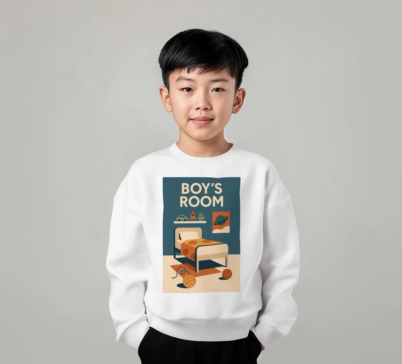 BOY'S ROOM - L'universo retrò e spaziale dei piccoli avventurieri felpa bambino da So Cute Land - Affiches et posters