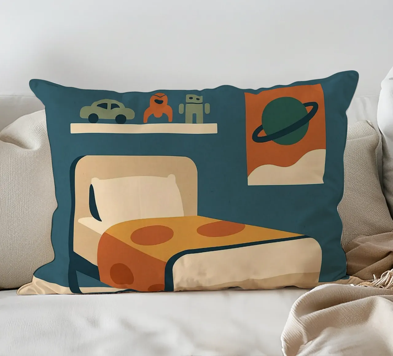 BOY'S ROOM - L'universo retrò e spaziale dei piccoli avventurieri cuscino da So Cute Land - Affiches et posters