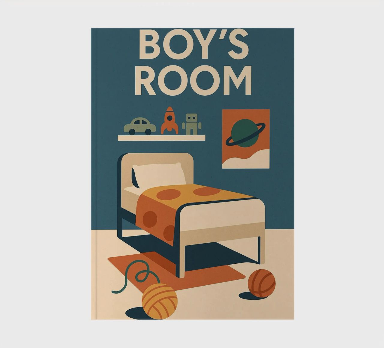 BOY'S ROOM - The retro and space universe of little adventurers notebook by So Cute Land - Affiches et posters
